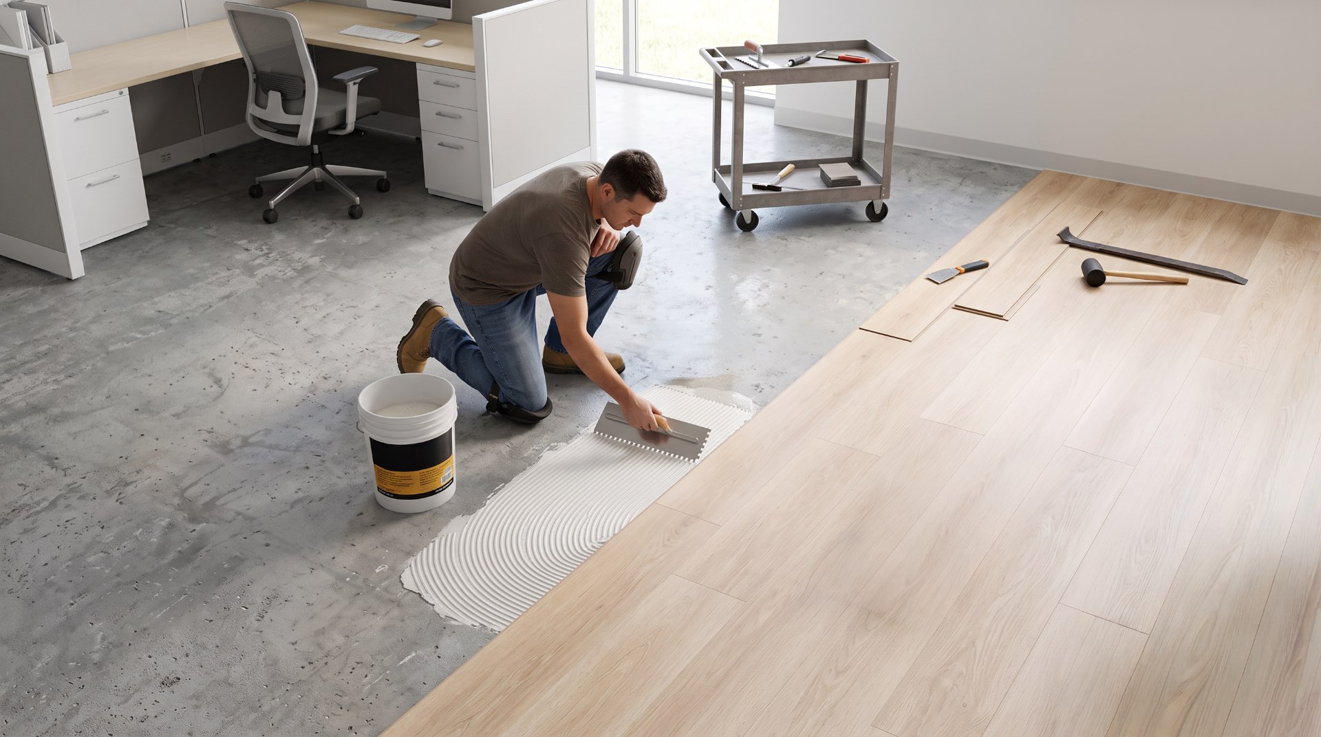 instalación piso lvt tipo madera