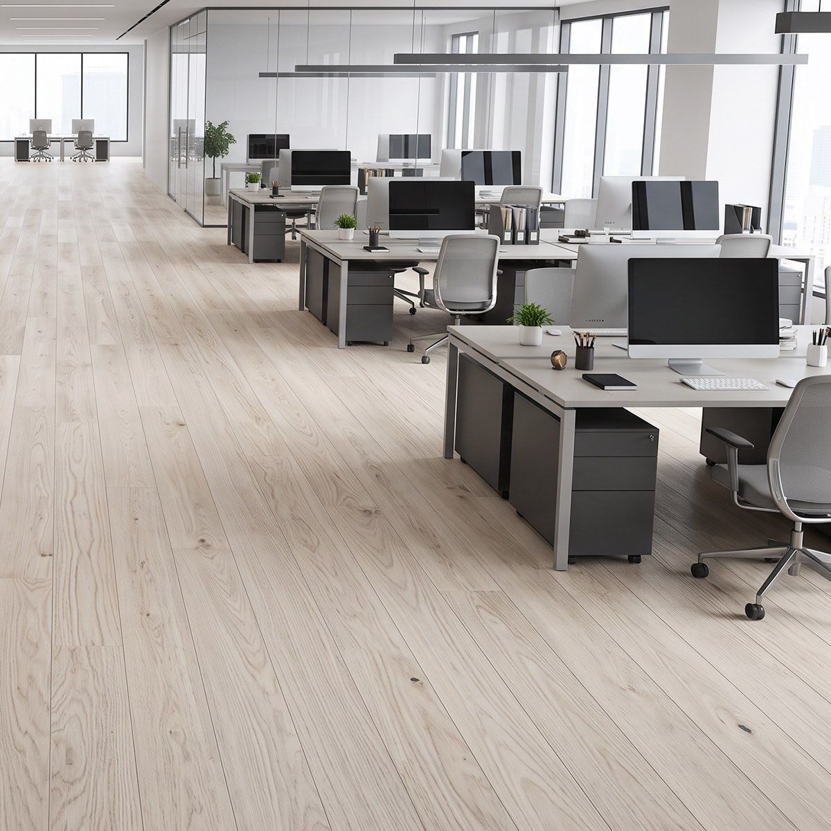 Pisos SPC Sistema Click para oficinas